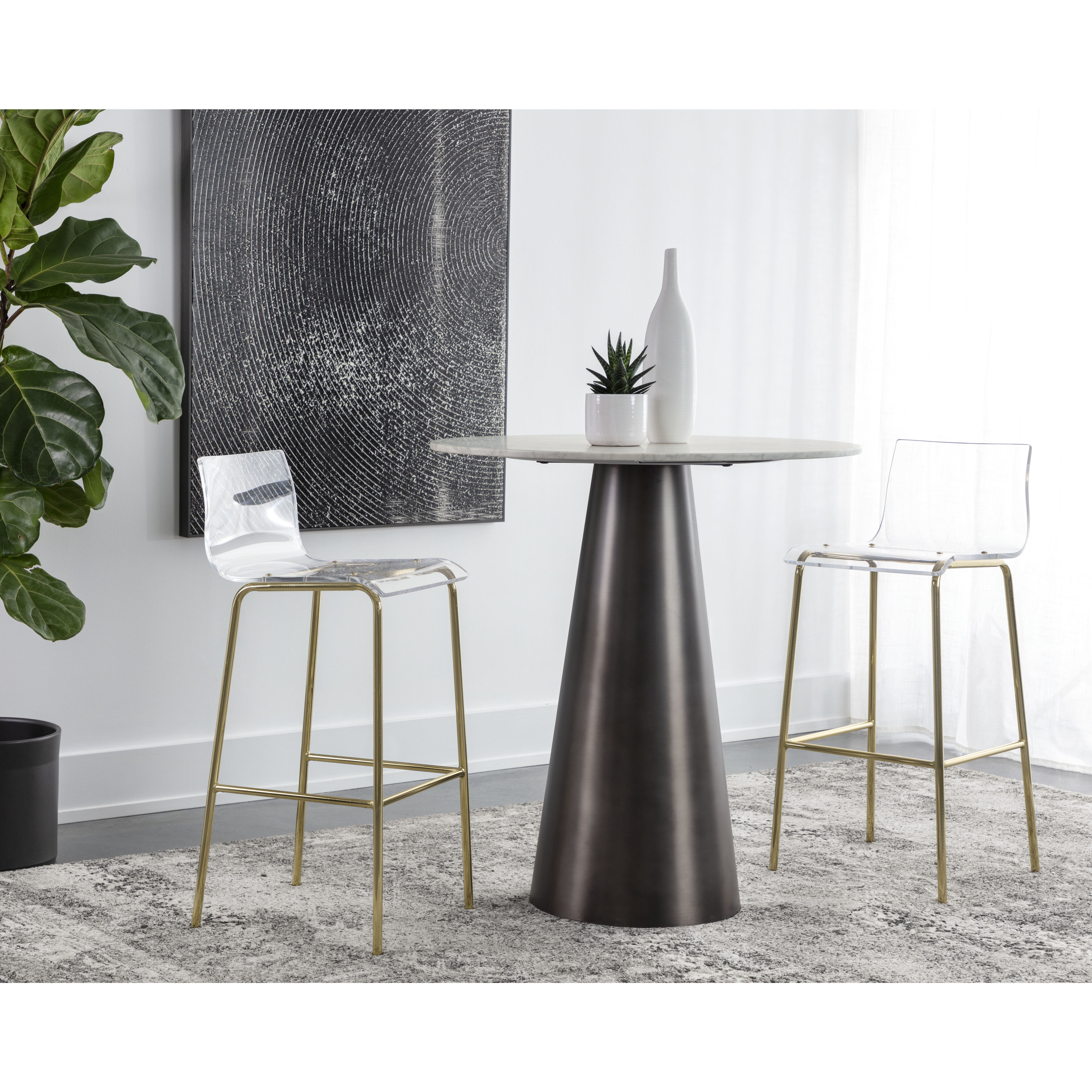 Ria 38.75 inch Clear / Gold Barstool